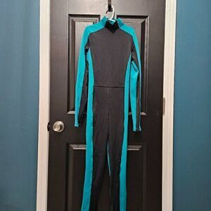 Weissman NWOT adult extra small green black unitard body suit dance costume jazz